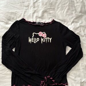 Forever 21 Black Hello Kitty Top with Pink Accents